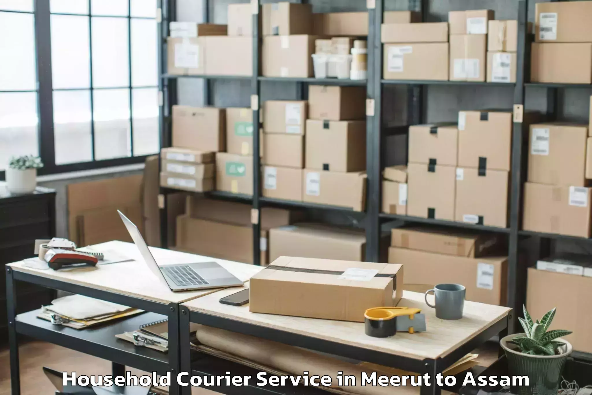 Easy Meerut to Golakganj Household Courier Booking